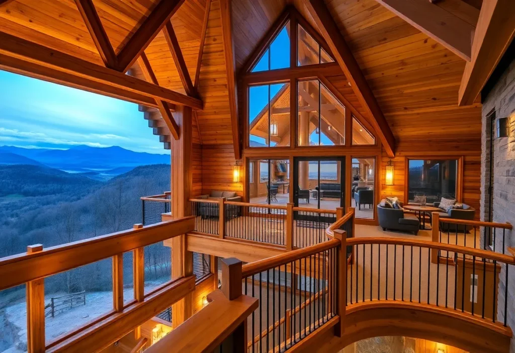 15 Cozy Cabin Getaways You Can Book Under $150/Night - Warm wooden hues, soft rustic furnishings, and a serene mountain backdrop create inviting, cozy vibes for a perfect retreat.