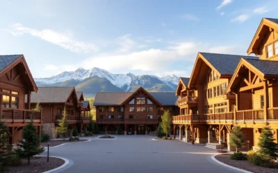 Yellowstone Cabins - Warm wood tones, inviting textures, and breathtaking mountain views create a cozy, serene vibe at Yellowstone's unique lodges.