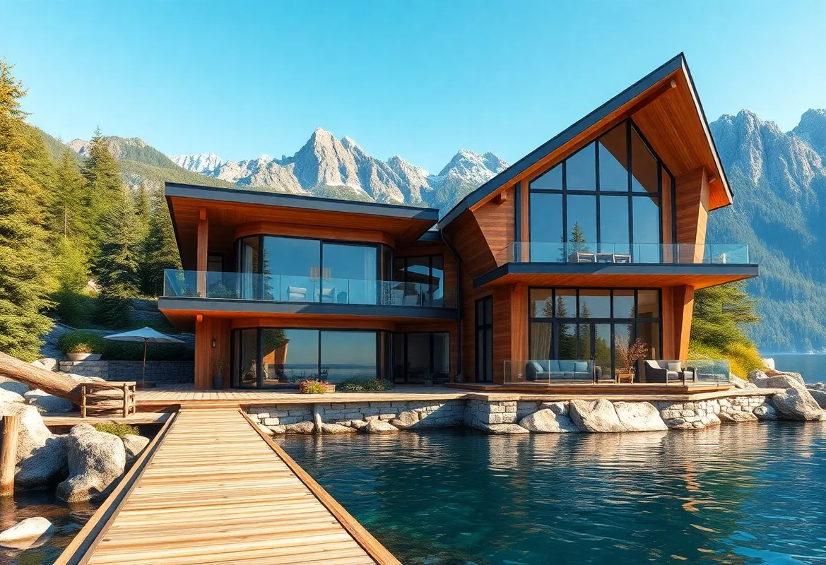 Scenic view of Lakefront Cabin Rentals surrounded by lush greenery