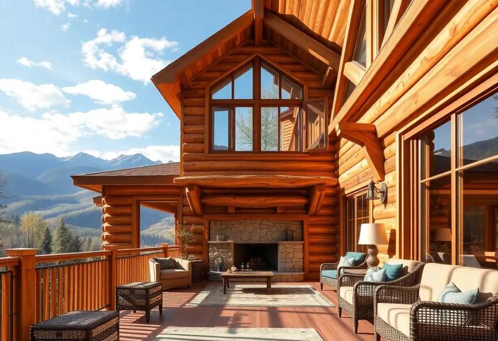 Affordable cabins - Rustic wooden cabins with warm hues, surrounded by lush greenery and a peaceful ambiance, inviting relaxation and adventure.
