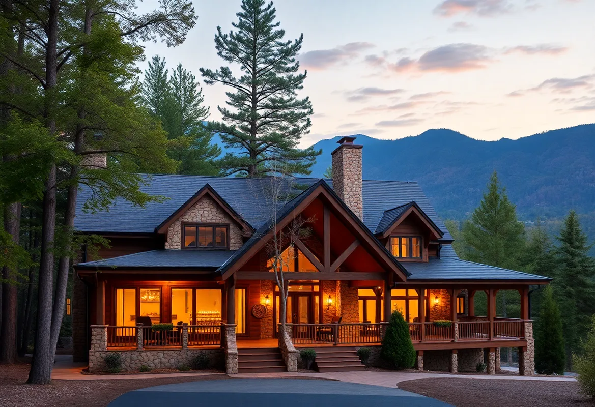 Exploring Great Smoky Retreats Great Smoky Mountains Cabins surrounded by lush green trees and mountains.