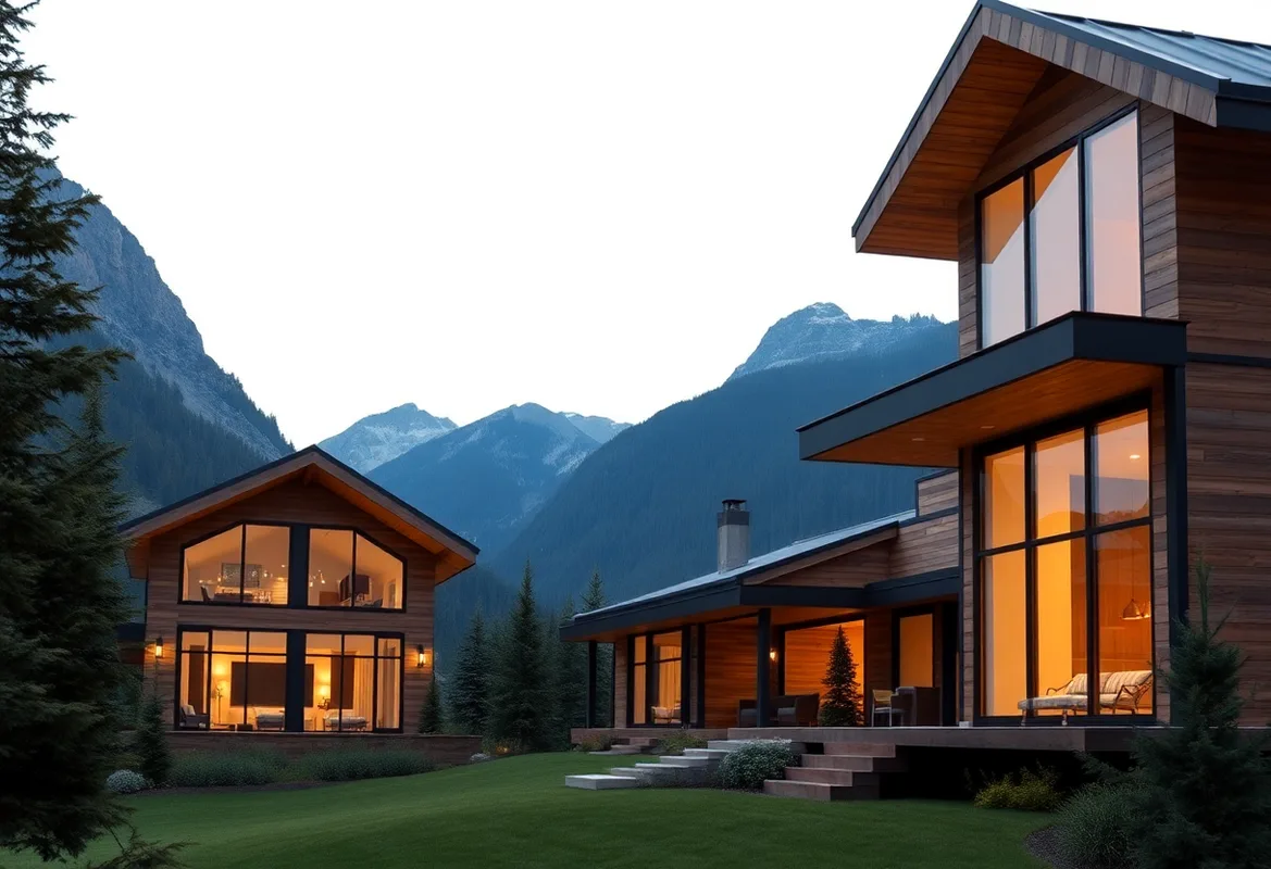 Modern Cabin Rentals showcasing stylish interiors and cozy exteriors.