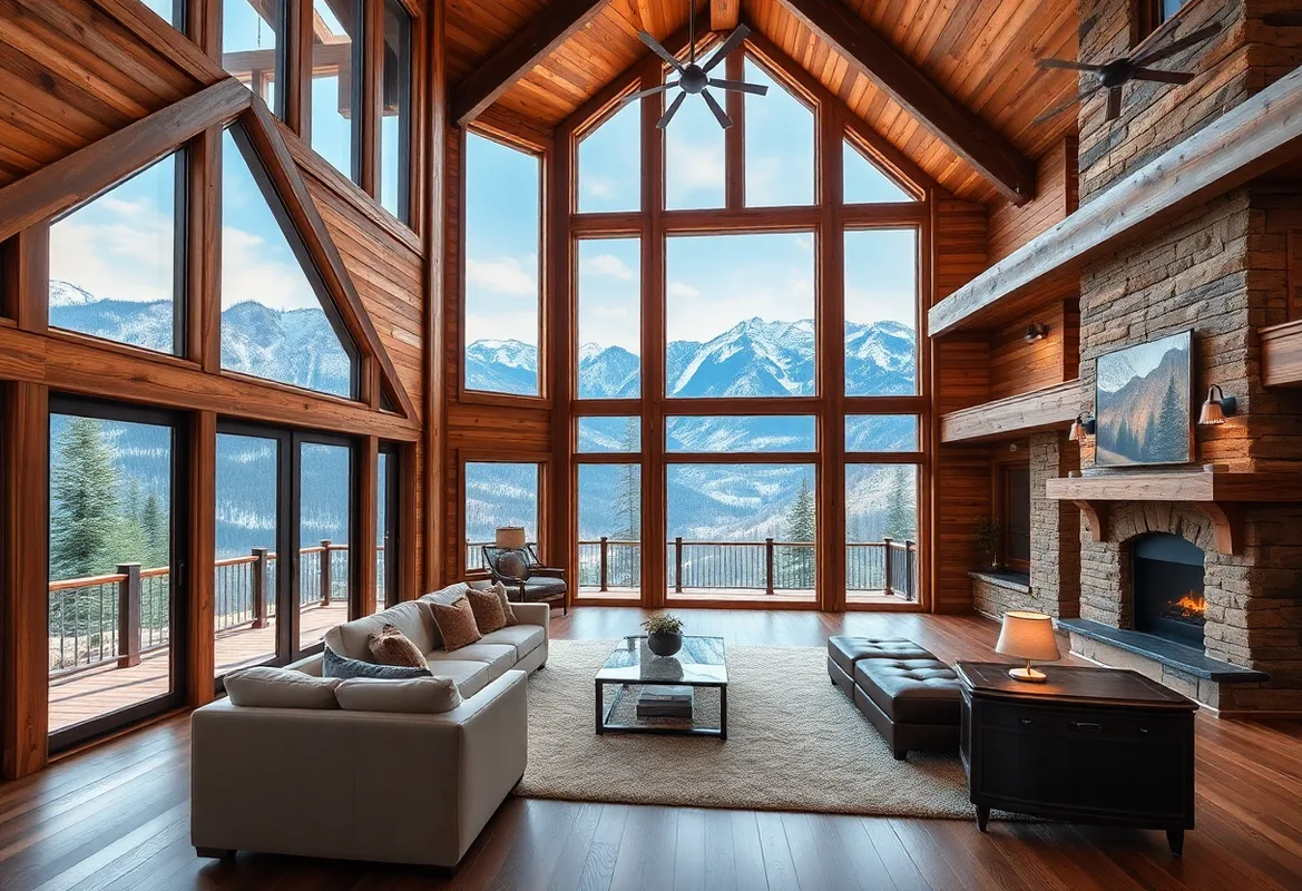 Modern Cabin Rentals nestled in mountains with stunning views